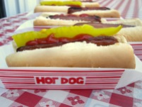 Baseball party hot dogs