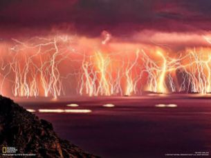 lightning forest at sea